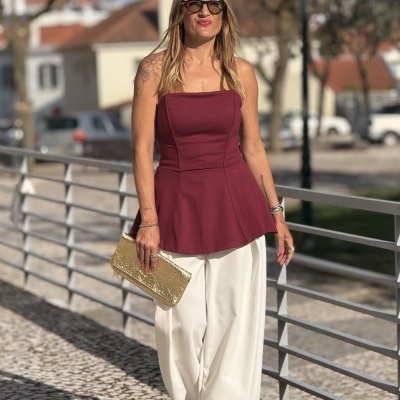 Top ME CANSO DE ESPERAR - bordeaux (MOCHY)