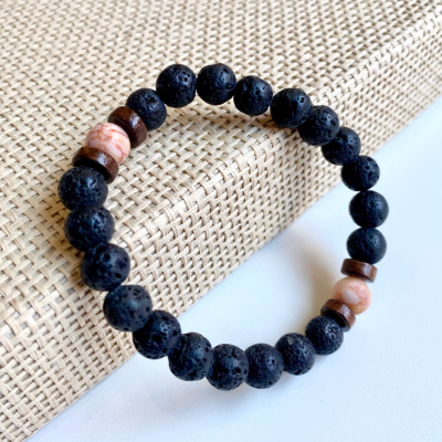 Pulseira Pedra Vulcânica – Lava