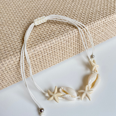 Pulseira de estrelas e conchas – Branca