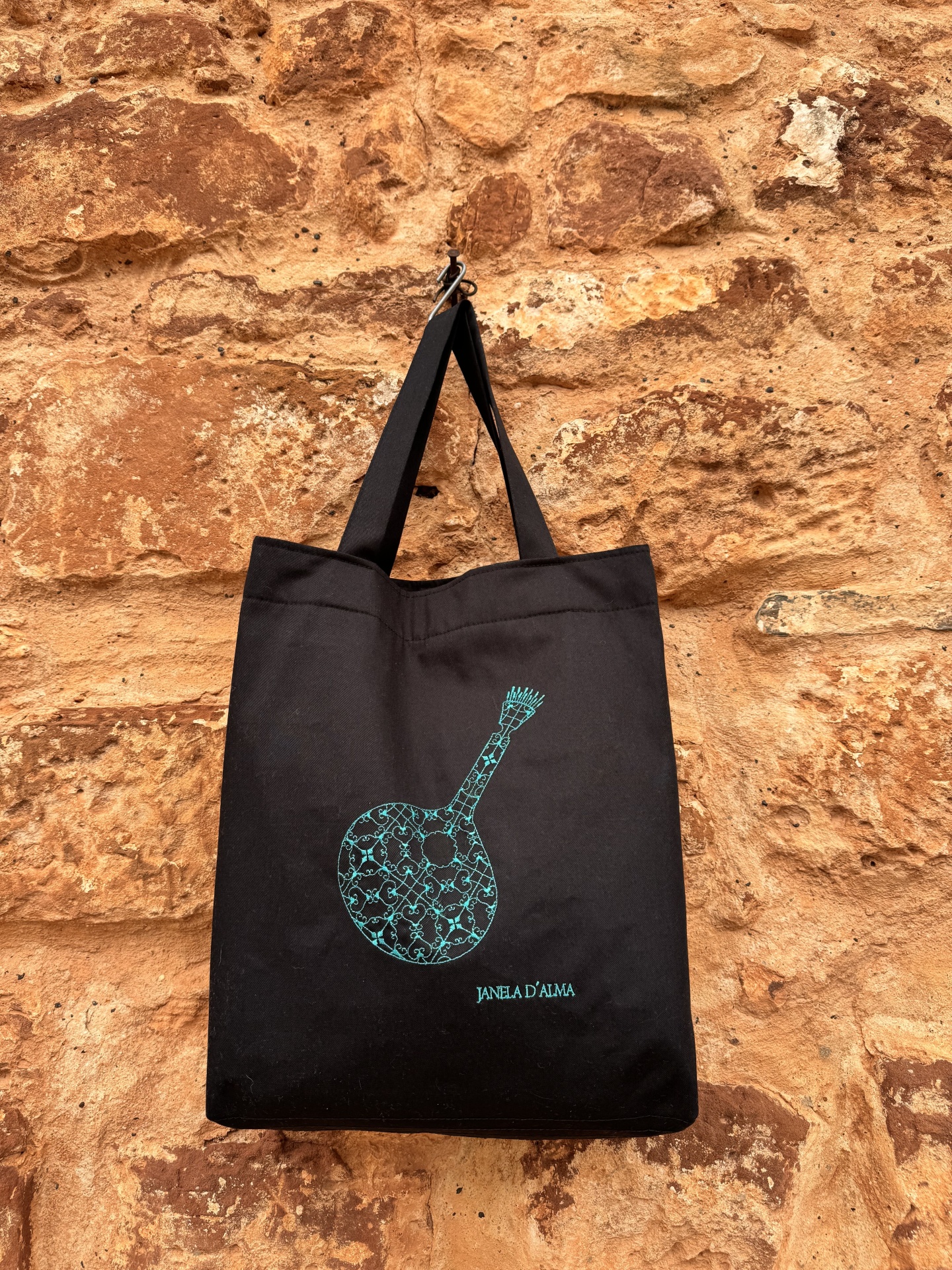 TOTE BAG côr preta - Guitarra Portuguesa Turquesa