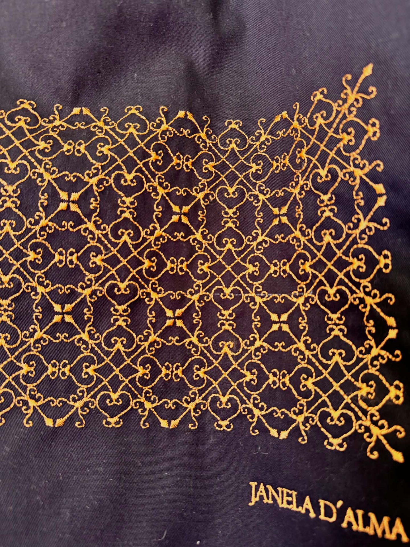 TOTE BAG côr preta - Renda Portuguesa laranja