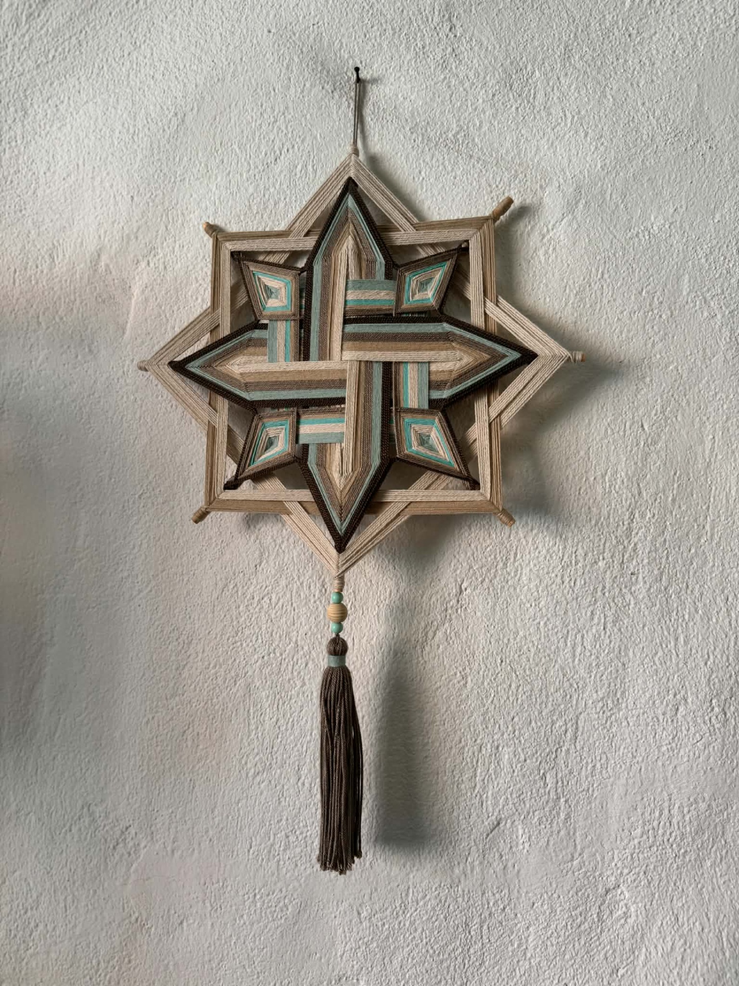 MANDALA 8 PONTAS - côr pastel