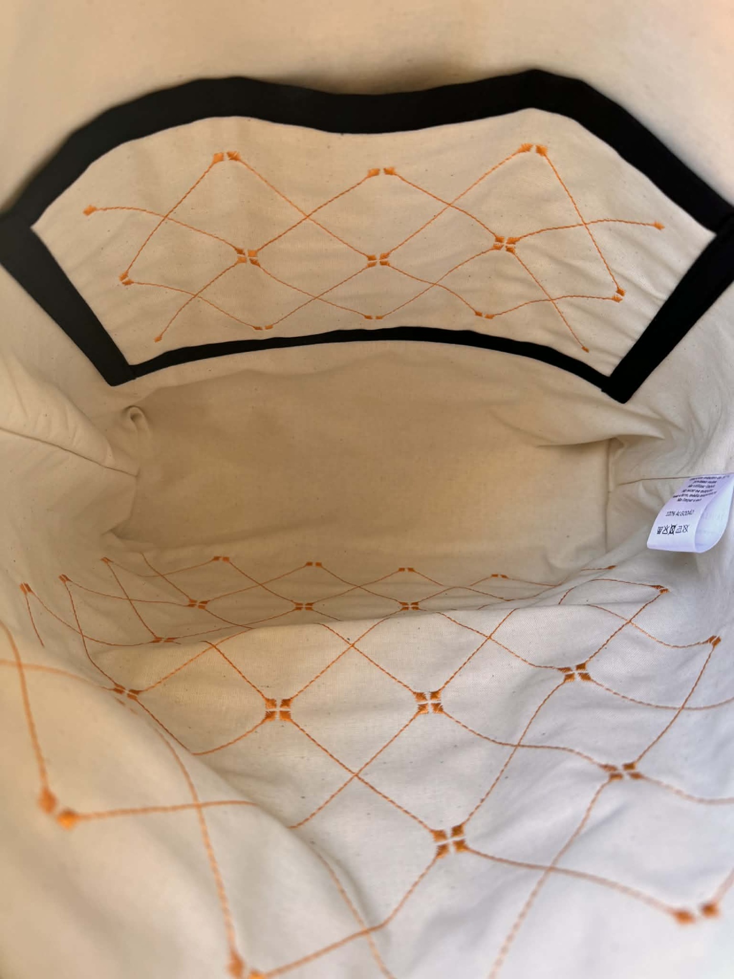 TOTE BAG côr preta - Renda Portuguesa laranja