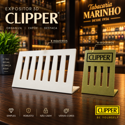 Expositor 3D para Isqueiros Clipper – 4/8 Isqueiros