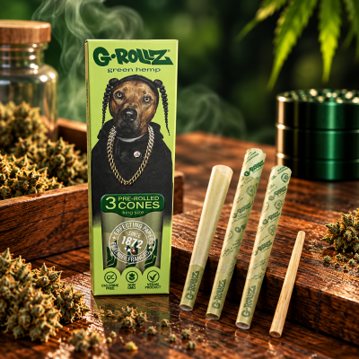 Cones G-Rollz Pets Rock Rap Organic Green Hemp