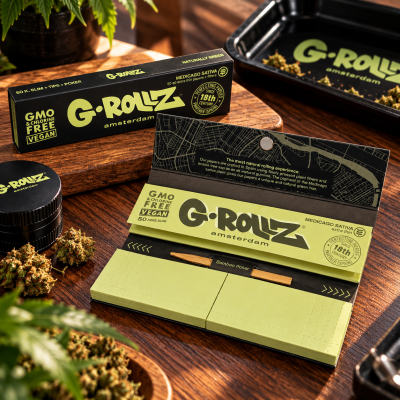 Mortalhas G-Rollz Naturally Green King Size Slim + Filtros