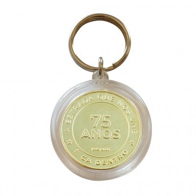 Moeda Oficial Comemorativa dos 75 Anos da Estrada Nacional  2 c/ porta chaves