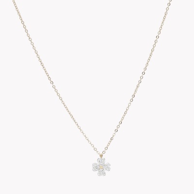 Colar com Flor de Brilhantes