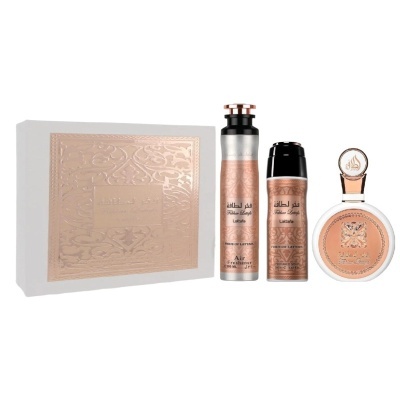 Fakhar Woman Gift Set - EDP 100 ml + Perfumed Spray 200 ml + Room Freshener 300 ml