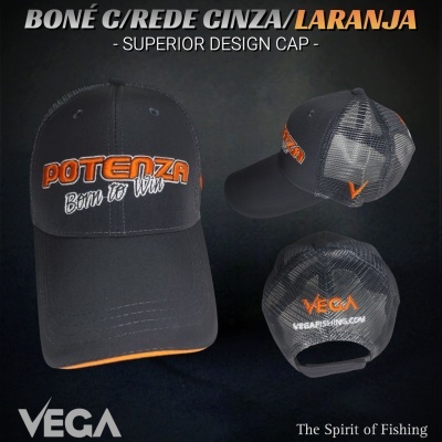 Boné Rede Vega Potenza Cinza/Laranja