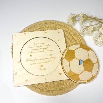 ⚽ Convite para Padrinho em Madeira – Tema Futebol