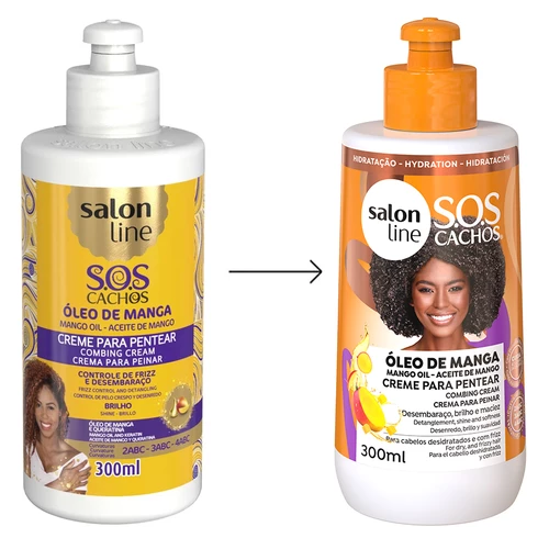 Salon Line Pentaar SOS Ölcreme Mit Mangoöl & Keratin – Für Lockenpflege, Glanz & Feuchtigkeit, 300 Ml