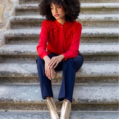 TÚNICA SILVINA CAMPOS I26BLU51ROM10