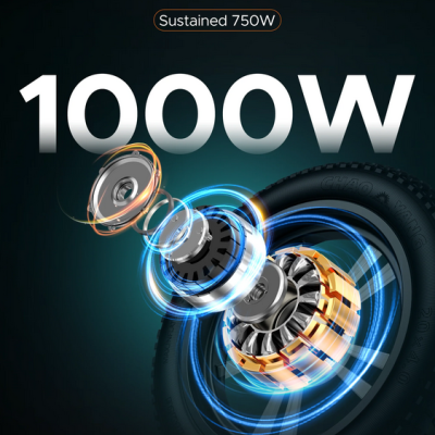 ENGWE M20  750W.  75 km + 75 km Alcance. Velocidade máxima 25 km/h. Suspensão dupla.  E-bike de longo alcance.