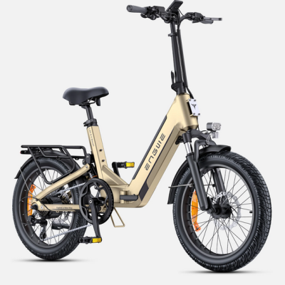 Bicicleta elétrica Engwe L20 3.0 Boost, compacta com suspensão total e potência Boost de 250 W e 75 Nm.