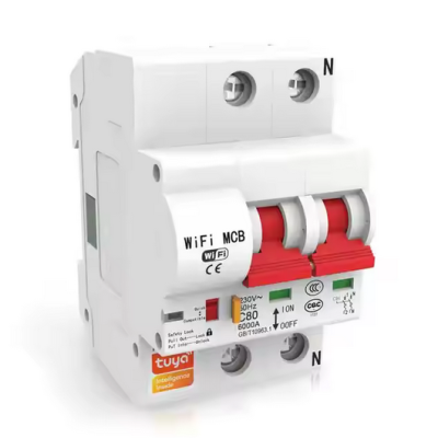 Disjuntor 2P SCB02  Smart Tuya Wifi  1-63 amperes ajustável por télemovel com duas antenas.