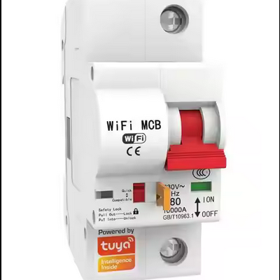 Disjuntor 1P SCB01  Smart Tuya Wifi  1-63 amperes ajustável por telémovel com duas antenas.