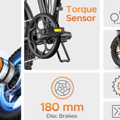 Bicicleta elétrica ENGWE EP-2 Boost, Sensor de torque, Alcance 120 km. Velocidade Máxima 25 km/h. Suspensão Frontal.