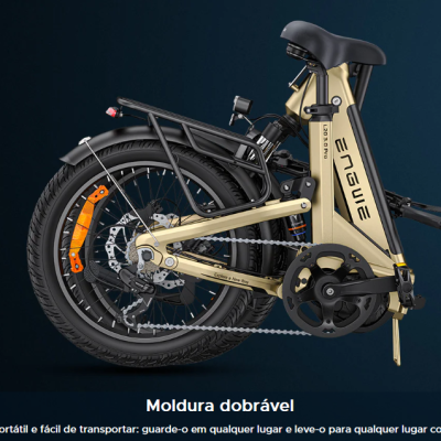 Engwe L20 3.0 Pro Motor central de 250 W e 100 Nm, suspensão total, bicicleta elétrica compacta.