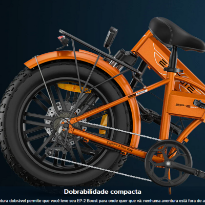 Bicicleta elétrica ENGWE EP-2 Boost, Sensor de torque, Alcance 120 km. Velocidade Máxima 25 km/h. Suspensão Frontal.