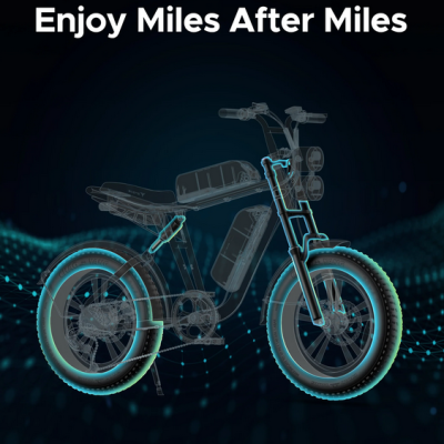 ENGWE M20  750W.  75 km + 75 km Alcance. Velocidade máxima 25 km/h. Suspensão dupla.  E-bike de longo alcance.