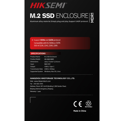 ADAPTADOR EXTERNO PARA DISCO SSD HIKSEMI HS-HUB-MDR1 ADAPTADOR EXTERNO PARA DISCO SSD HIKSEMI HS-HUB-MDR1