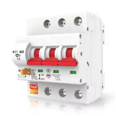 Disjuntor 3P  SCB03  Smart Tuya Wifi  1-63 amperes ajustável por télemovel com duas antenas.