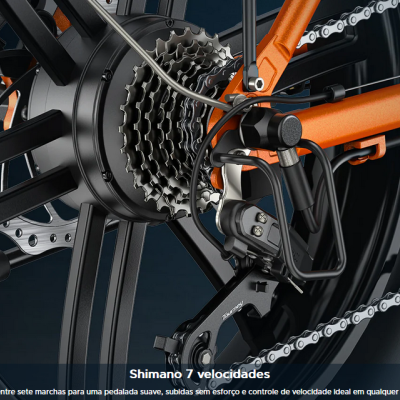 Bicicleta elétrica ENGWE EP-2 Boost, Sensor de torque, Alcance 120 km. Velocidade Máxima 25 km/h. Suspensão Frontal.