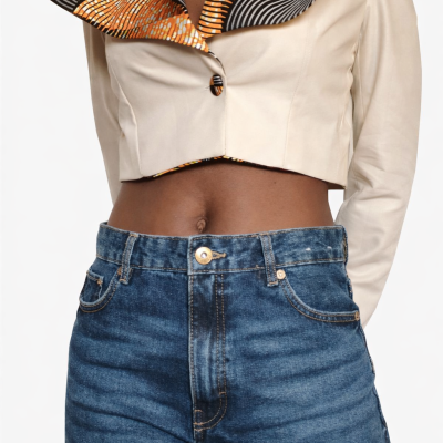 Blazer Crop Elegância Africana