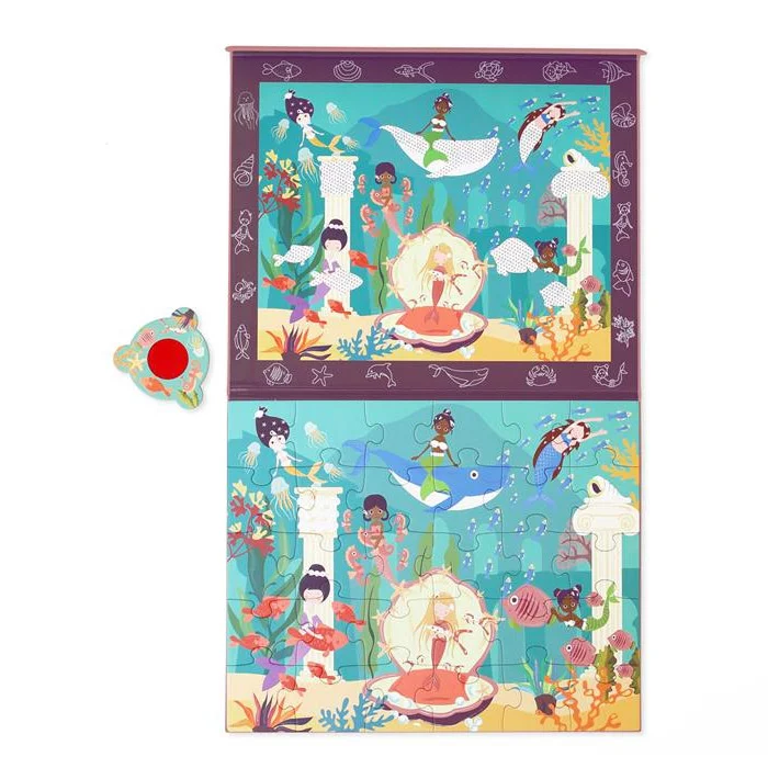 SCRATCH Puzzle 30 Pçs Magnético c/ Lente Mistério Sereias