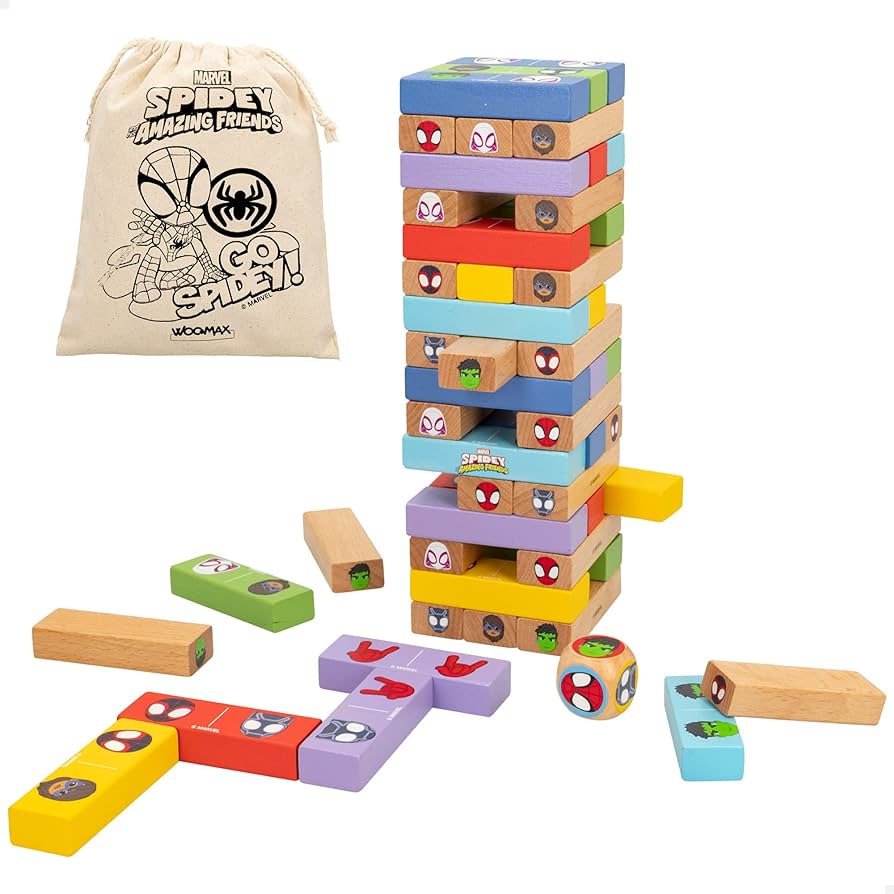 Jogo torre de madeira 2 em 1 Spidey Amazing Friends