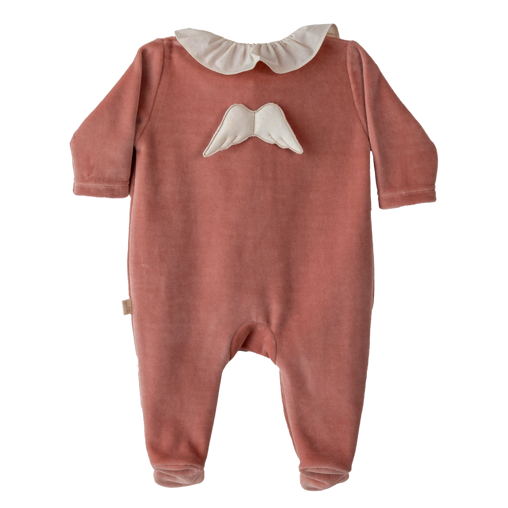 Babygrow c/ folho angel veludo old rose Baby Gi