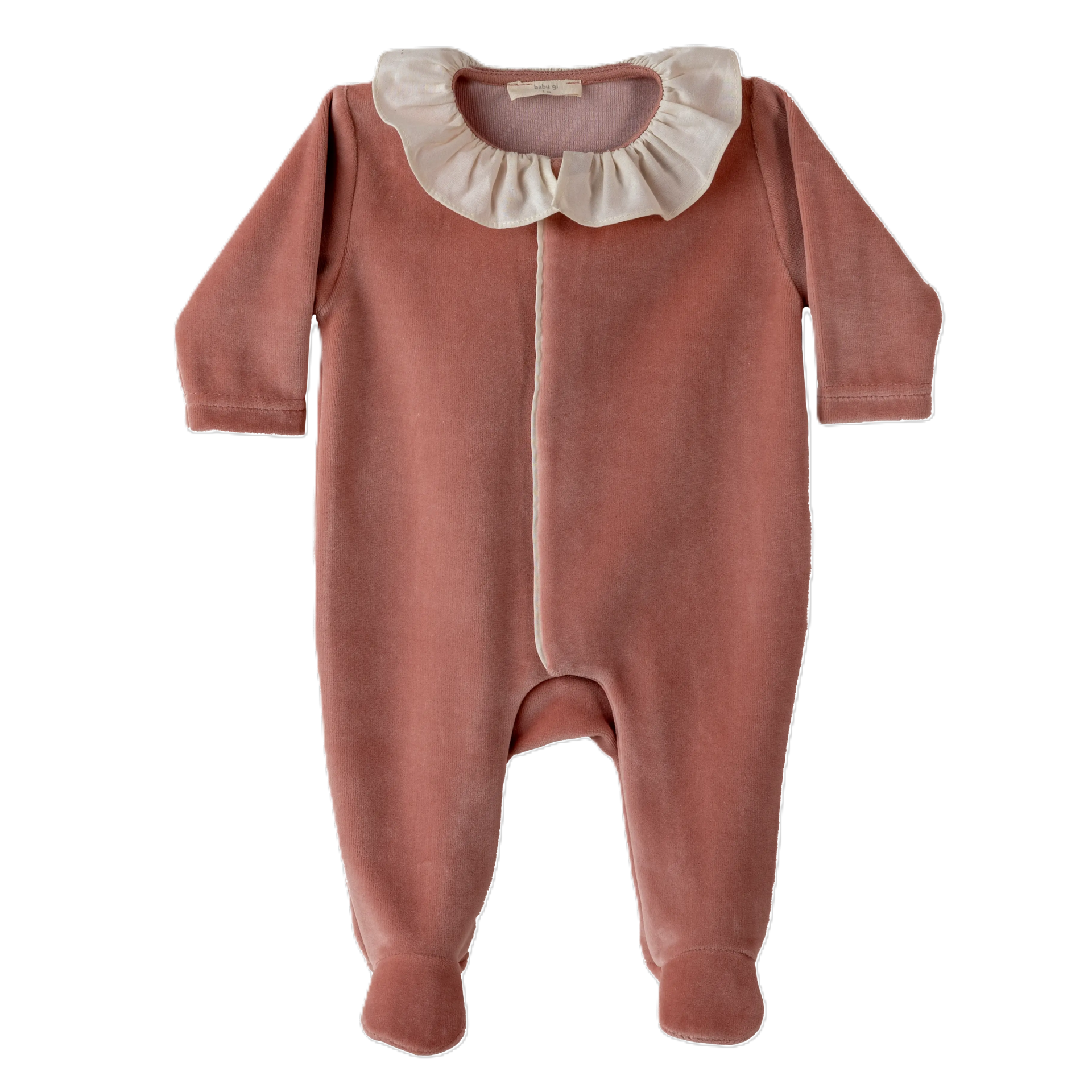 Babygrow c/ folho angel veludo old rose Baby Gi