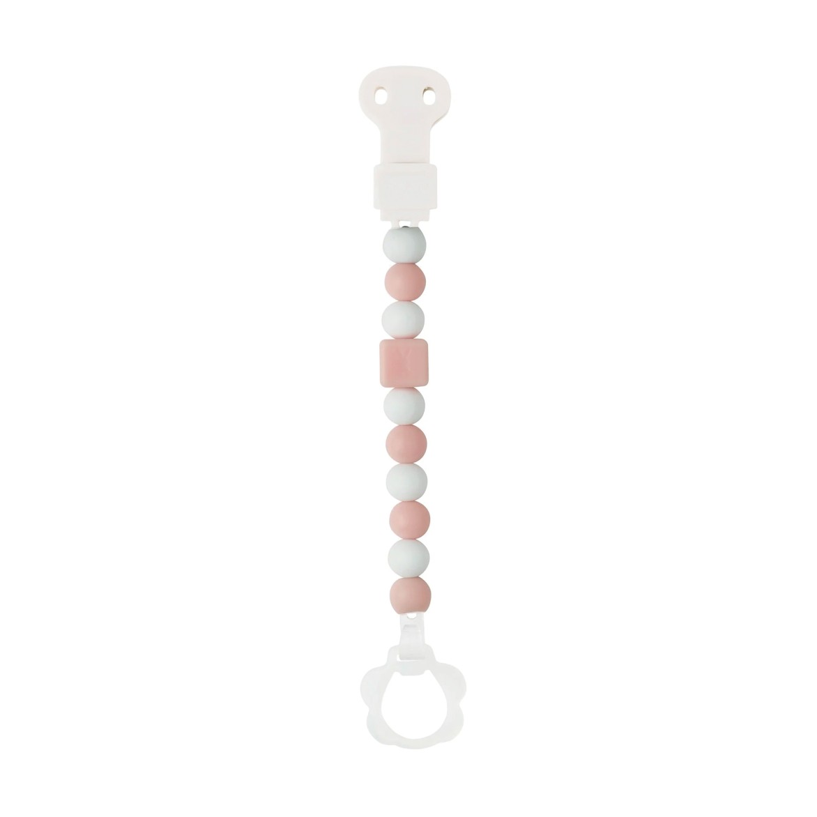 Corrente Chupeta  Silicone -  Rosa/Branco