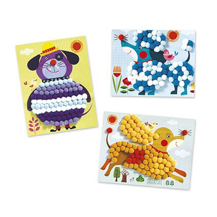 Djeco Cães Pompom - Jogo de Colagens