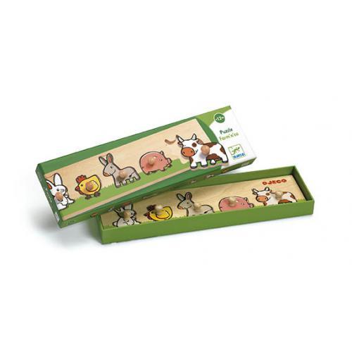 DJECO Farm n co: Puzzle Madeira c/ Pega Animais da Quinta