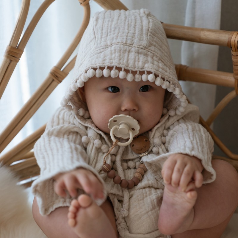 Pack 2 Chupetas Block Silicone Daisy Croissant/Portobello 0+