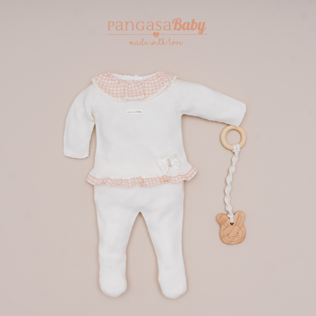 PANGASA Conj. Primeira Roupa Vichy Laço