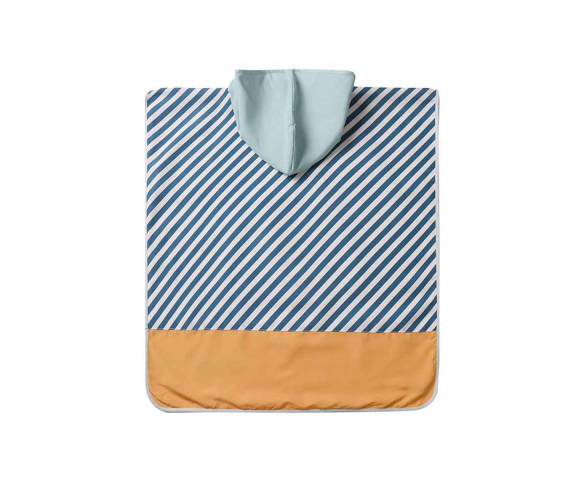 MONNEKA Poncho de Praia Stripes Blues & Beyond