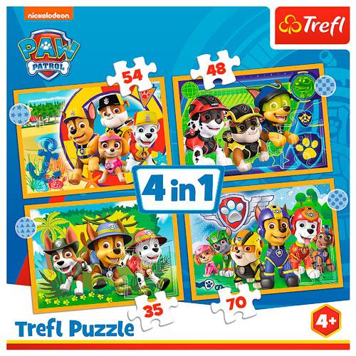 TREFL Puzzles 4 em 1 Holiday Paw Patrol
