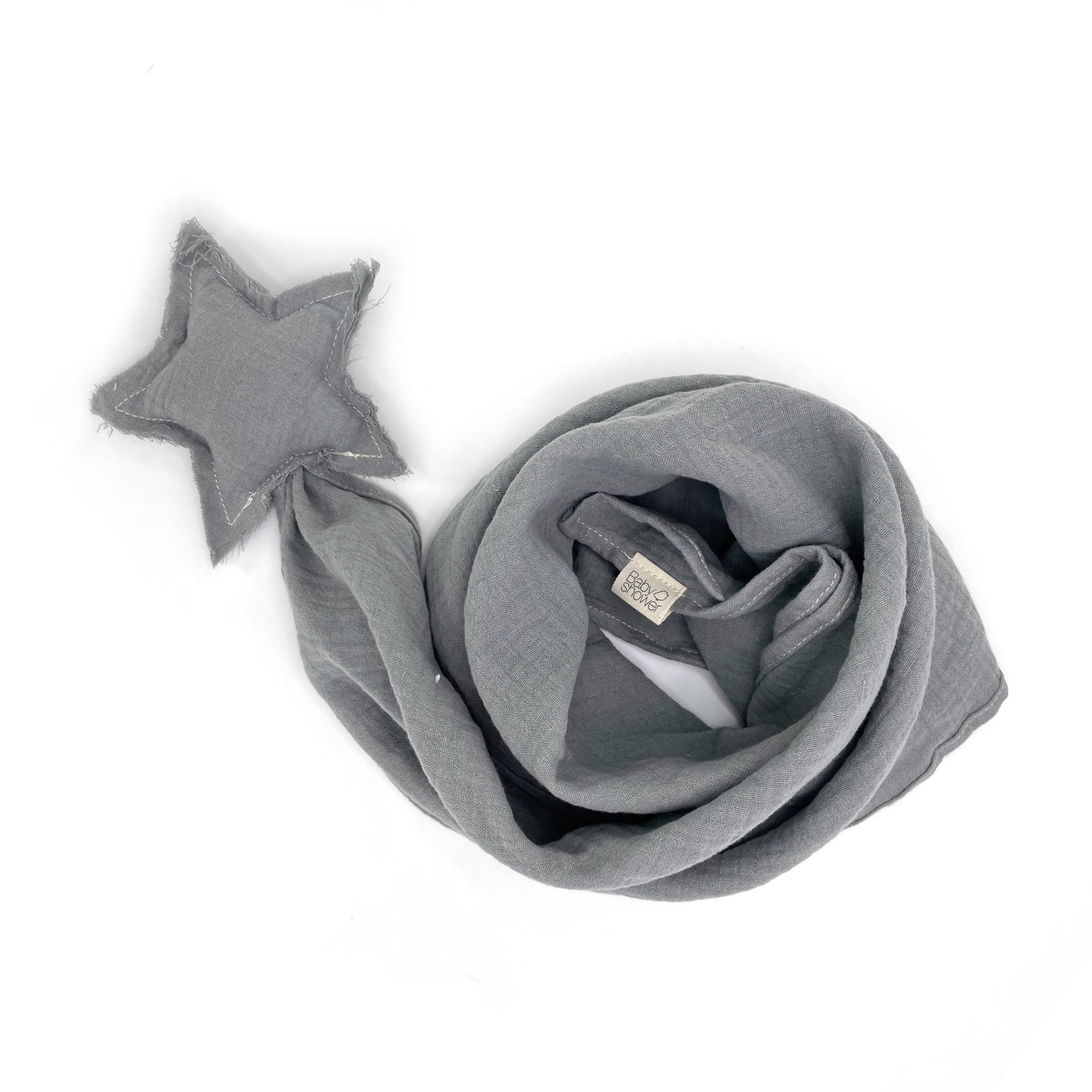 BabyShower  doudou star grey powder