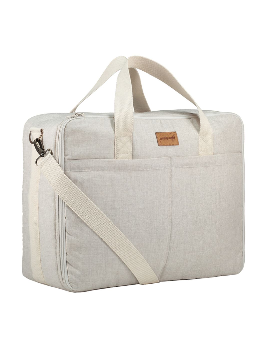 Petitpraia mala de maternidade linho Bege