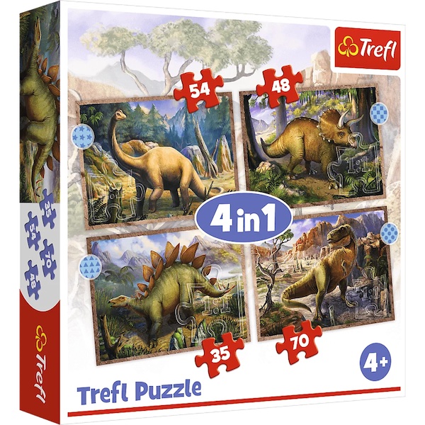 Puzzles 4 em 1 - Interesting Dinosaurs