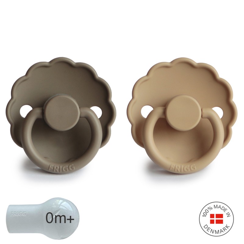 Pack 2 Chupetas Block Silicone Daisy Croissant/Portobello 0+