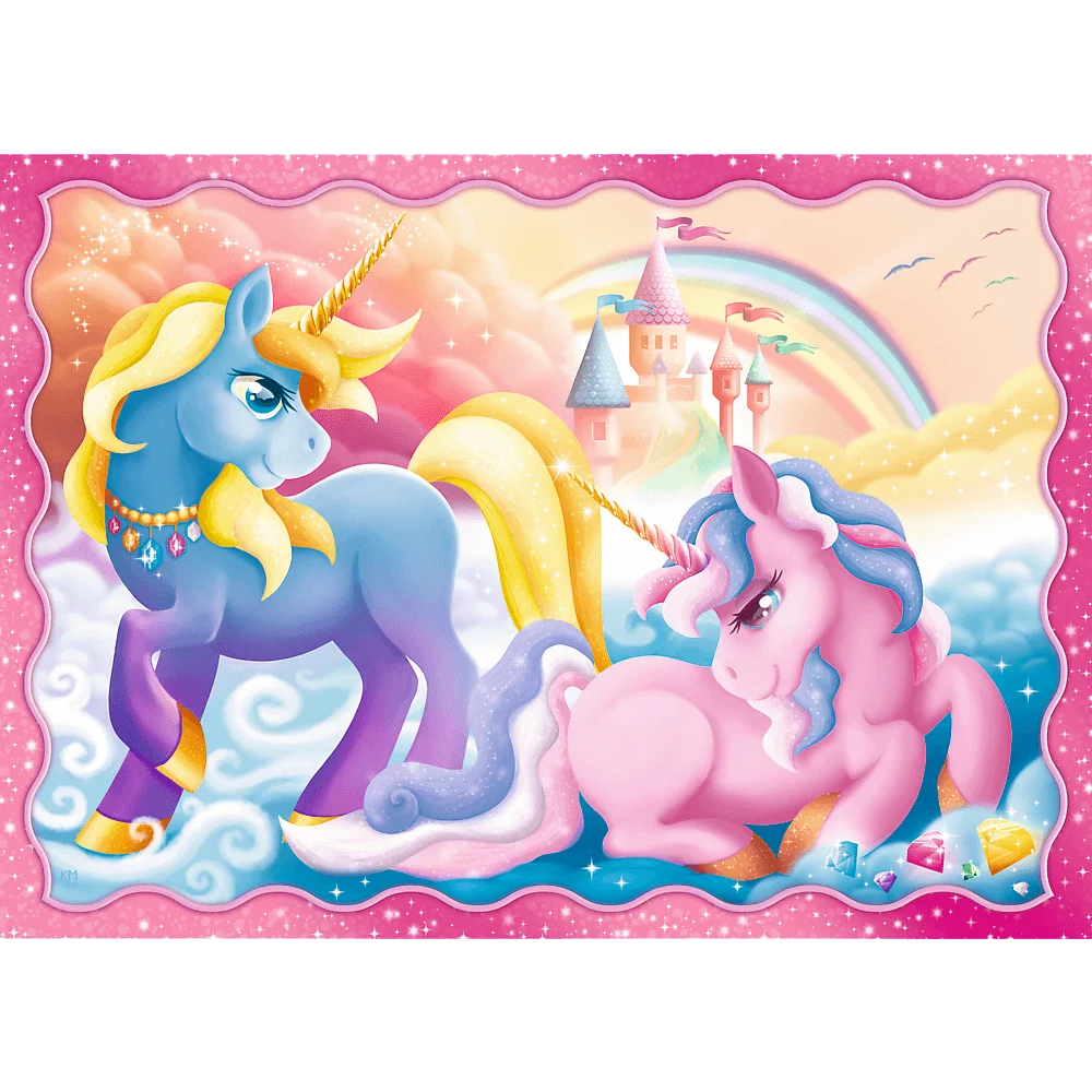 Puzzles 4 em 1 - Unicorns and magic