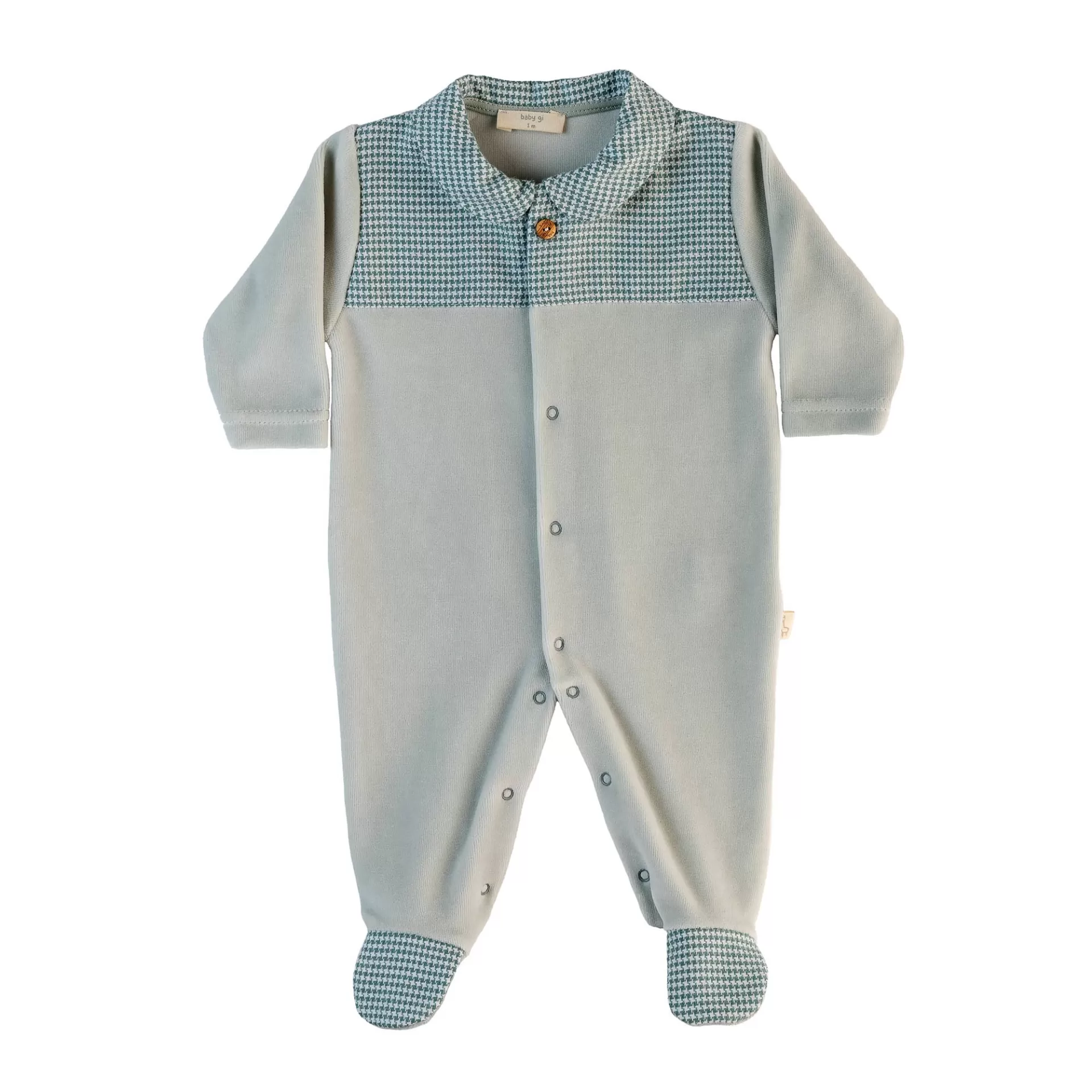 BABY GI Babygrow Veludo Flowery Menta