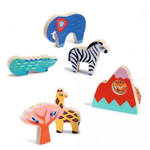 DJECO Savana Story Jogo Encaixe Animais da Selva