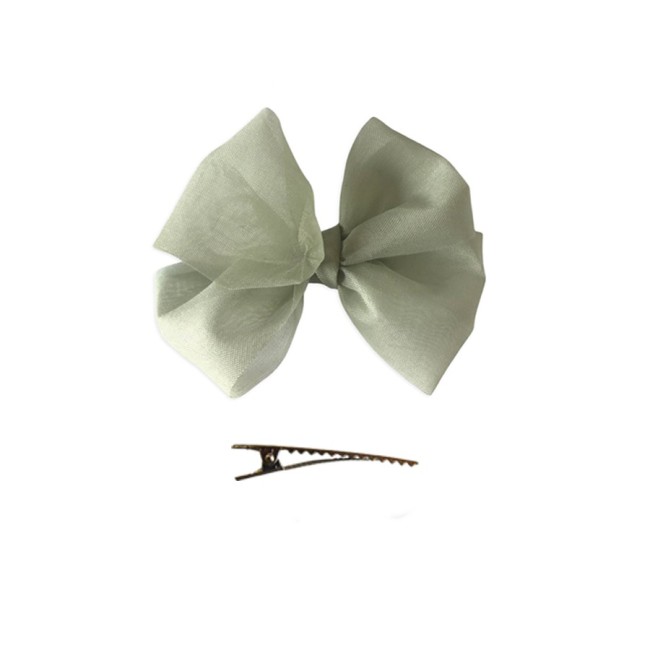 Laço pinça tule verde seco