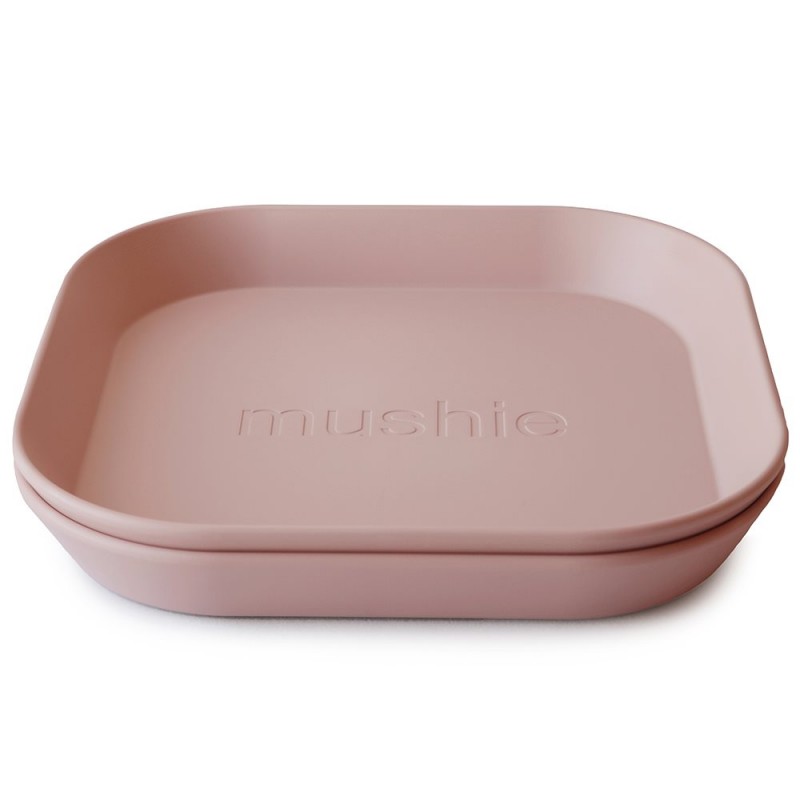 MUSHIE Pack 2 Pratos Quadrados Solid Blush