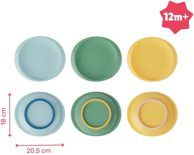 Badabulle 3 Pratos Antiderrapantes